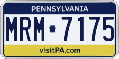 PA license plate MRM7175