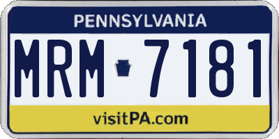 PA license plate MRM7181