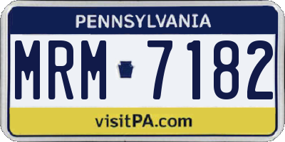 PA license plate MRM7182