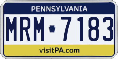 PA license plate MRM7183