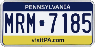 PA license plate MRM7185