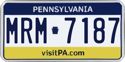 PA license plate MRM7187