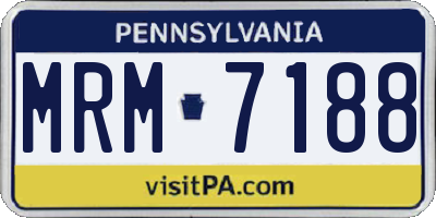 PA license plate MRM7188