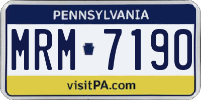 PA license plate MRM7190