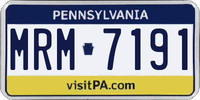 PA license plate MRM7191