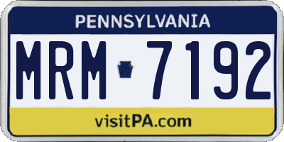 PA license plate MRM7192