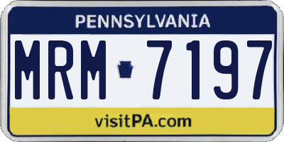 PA license plate MRM7197