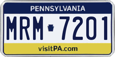 PA license plate MRM7201