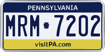 PA license plate MRM7202