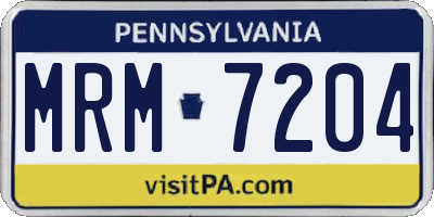 PA license plate MRM7204