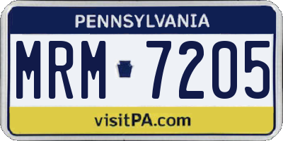 PA license plate MRM7205