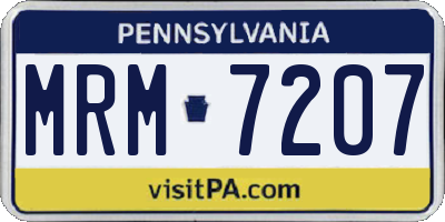 PA license plate MRM7207