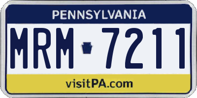 PA license plate MRM7211