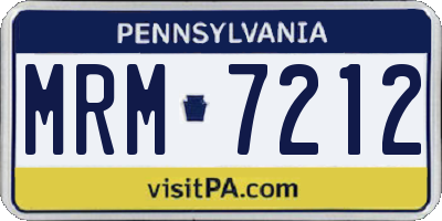 PA license plate MRM7212