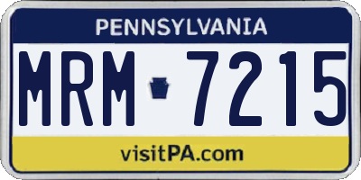 PA license plate MRM7215