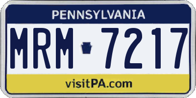 PA license plate MRM7217
