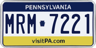PA license plate MRM7221