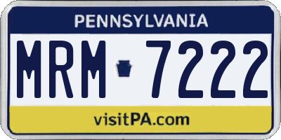 PA license plate MRM7222