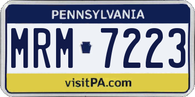 PA license plate MRM7223