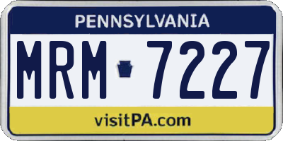 PA license plate MRM7227