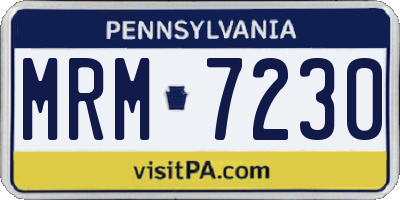 PA license plate MRM7230