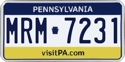 PA license plate MRM7231