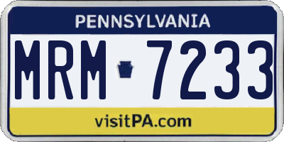PA license plate MRM7233
