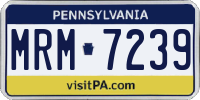 PA license plate MRM7239