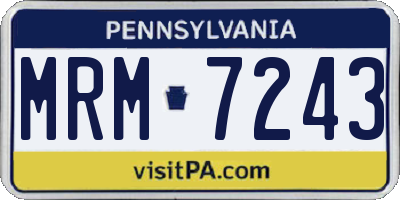 PA license plate MRM7243