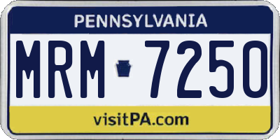 PA license plate MRM7250