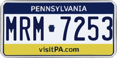 PA license plate MRM7253