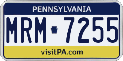 PA license plate MRM7255