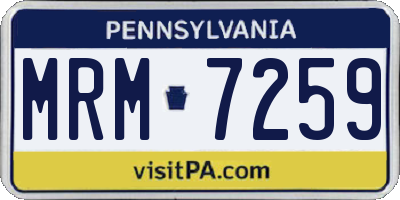 PA license plate MRM7259