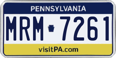 PA license plate MRM7261