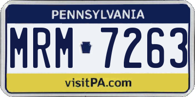 PA license plate MRM7263