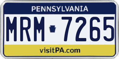 PA license plate MRM7265