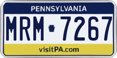 PA license plate MRM7267