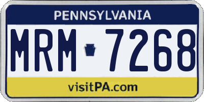 PA license plate MRM7268