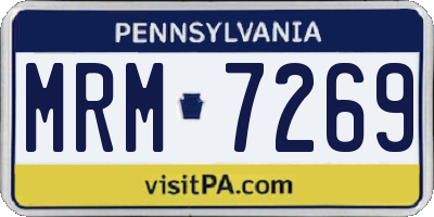 PA license plate MRM7269