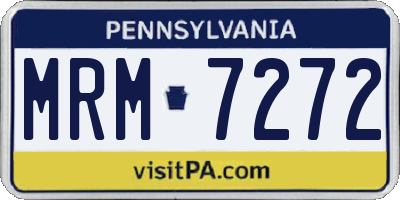 PA license plate MRM7272