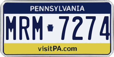 PA license plate MRM7274