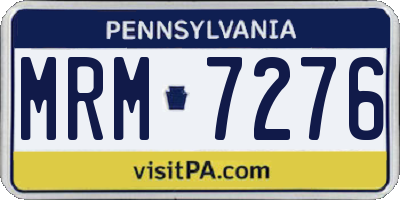 PA license plate MRM7276