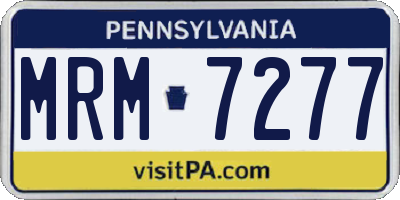 PA license plate MRM7277