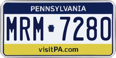 PA license plate MRM7280
