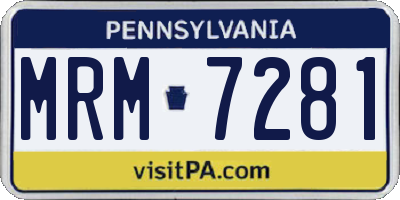 PA license plate MRM7281