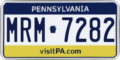 PA license plate MRM7282