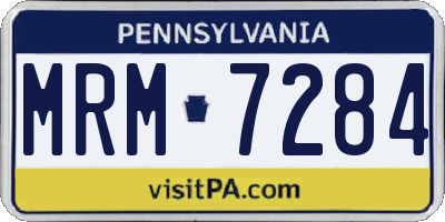 PA license plate MRM7284