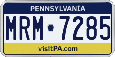 PA license plate MRM7285