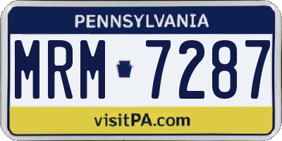 PA license plate MRM7287