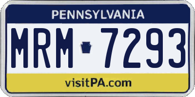 PA license plate MRM7293